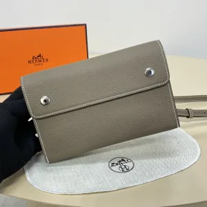 Hermes Roulis Slim Small Etoupe 18cm