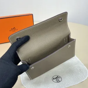 Hermes Roulis Slim Small Etoupe 18cm