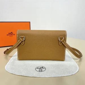 Hermes Roulis Slim Small Gold Brown 18cm