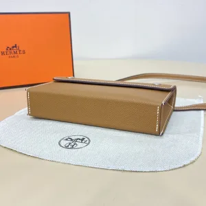 Hermes Roulis Slim Small Gold Brown 18cm