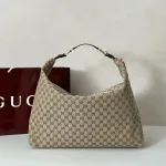 Gucci GG Canvas Shoulder Bag Beige 26cm