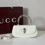 Gucci Bamboo 1947 Mini Bag White 20cm