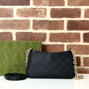 Gucci GG Canvas Chain Hobo Bag Black 28cm 2