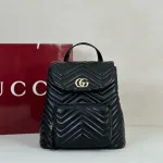Gucci GG Marmont Matelasse Backpack Black 28cm 2