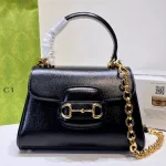 Gucci Horsebit 1955 Top Handle Bag Black 25cm 2