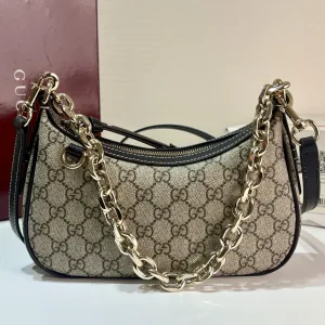 Gucci GG Canvas Chain Hobo Bag Beige 28cm 2