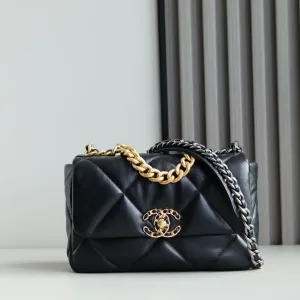 Chanel 25 Chain Flap Black Lambskin Gold Hardware Small 4
