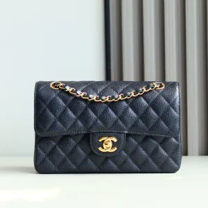 Chanel Classic Top Handle Black Caviar Gold Hardware Small