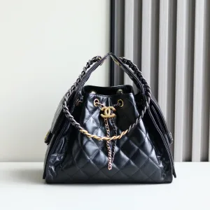 Chanel 22 Mini Bucket Black Lambskin Silver Hardware Mini