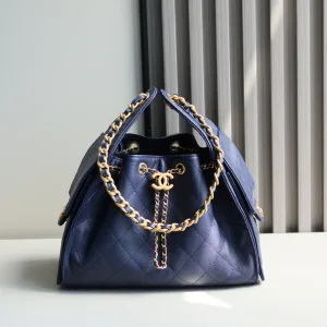 Chanel 22 Mini Bucket Black Lambskin Gold Hardware Mini
