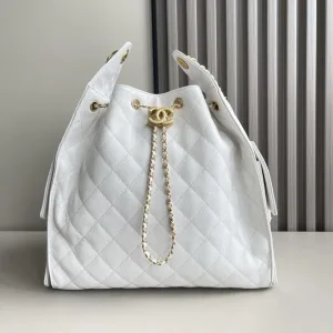 Chanel 22 Mini Bucket White Calfskin Gold Hardware Mini