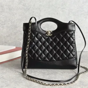 Chanel 22 Mini Shopping Bag Black Caviar Silver Hardware Mini